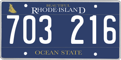 RI license plate 703216