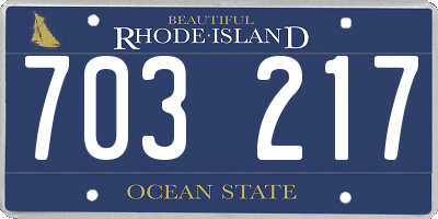 RI license plate 703217