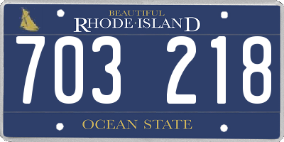 RI license plate 703218