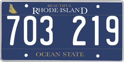 RI license plate 703219