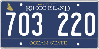 RI license plate 703220