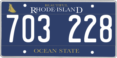 RI license plate 703228