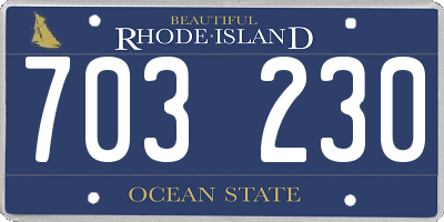 RI license plate 703230