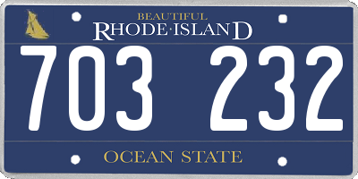 RI license plate 703232