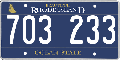 RI license plate 703233