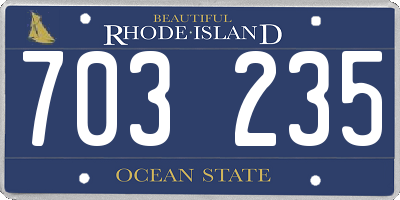 RI license plate 703235