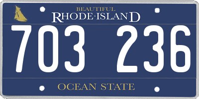 RI license plate 703236
