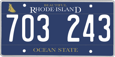 RI license plate 703243