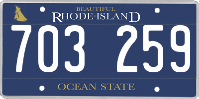 RI license plate 703259