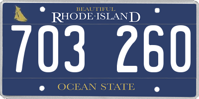 RI license plate 703260