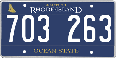 RI license plate 703263