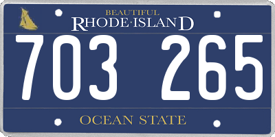 RI license plate 703265