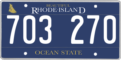 RI license plate 703270