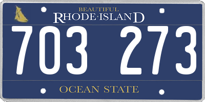 RI license plate 703273