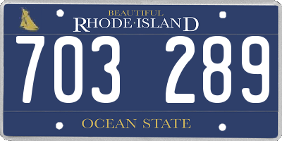 RI license plate 703289