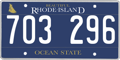 RI license plate 703296