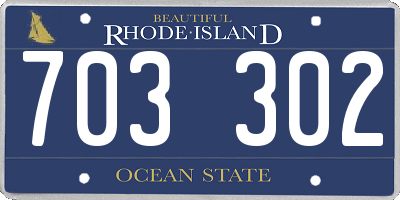 RI license plate 703302