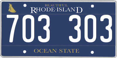 RI license plate 703303