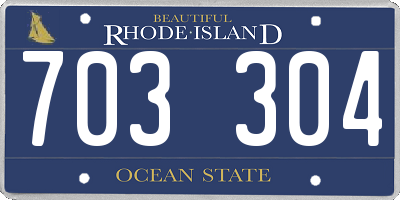 RI license plate 703304