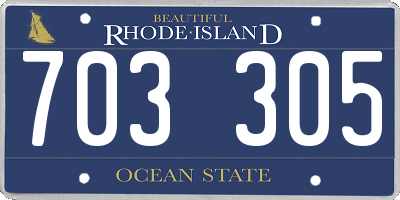 RI license plate 703305