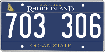 RI license plate 703306