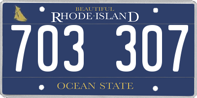 RI license plate 703307