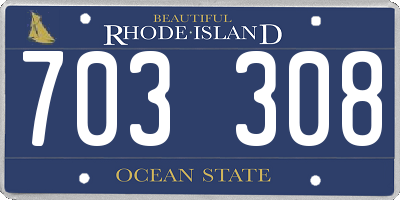 RI license plate 703308