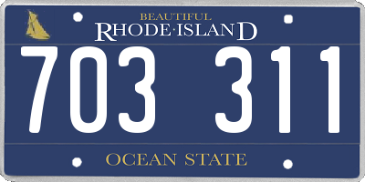 RI license plate 703311