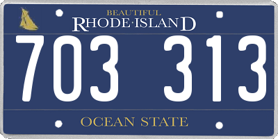 RI license plate 703313