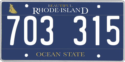 RI license plate 703315