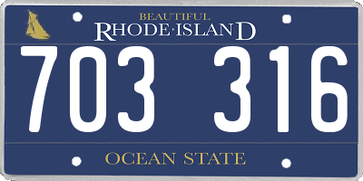 RI license plate 703316
