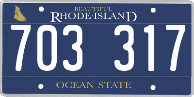 RI license plate 703317