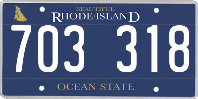 RI license plate 703318
