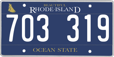 RI license plate 703319