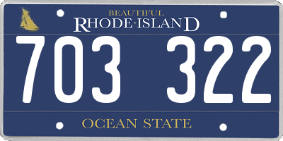 RI license plate 703322