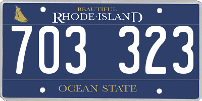 RI license plate 703323