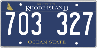 RI license plate 703327