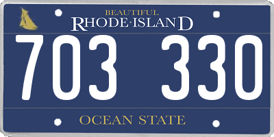 RI license plate 703330