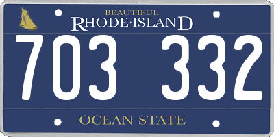 RI license plate 703332
