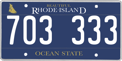 RI license plate 703333