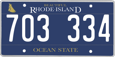 RI license plate 703334