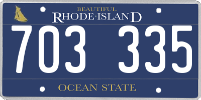 RI license plate 703335