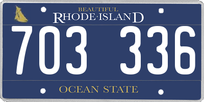 RI license plate 703336