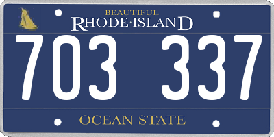 RI license plate 703337