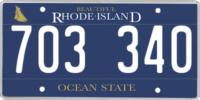 RI license plate 703340