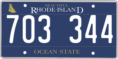 RI license plate 703344