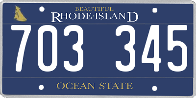 RI license plate 703345