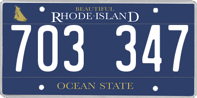 RI license plate 703347