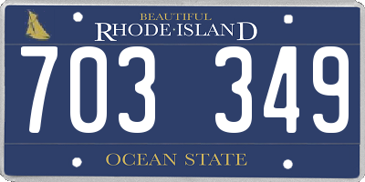 RI license plate 703349