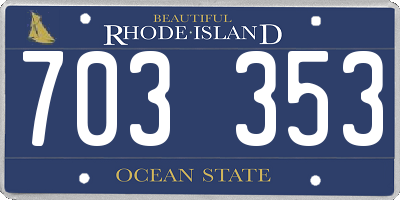 RI license plate 703353